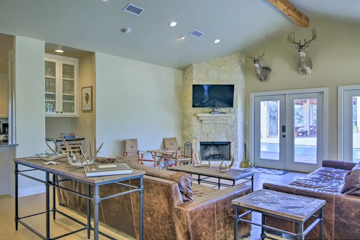 The Great Room · Stone Hearth & Mounts
